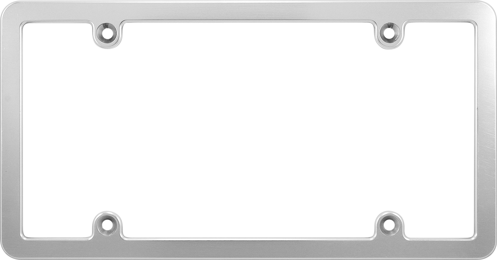 CNC Machined Aluminum License Plate Frame - Slim Line (Silver)